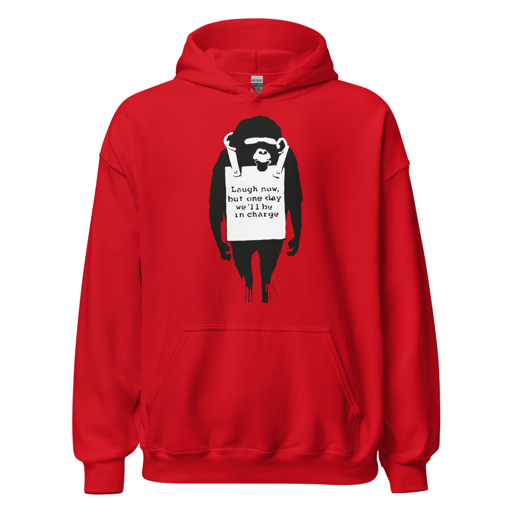 Laugh Now Monkey Hoodie - Red