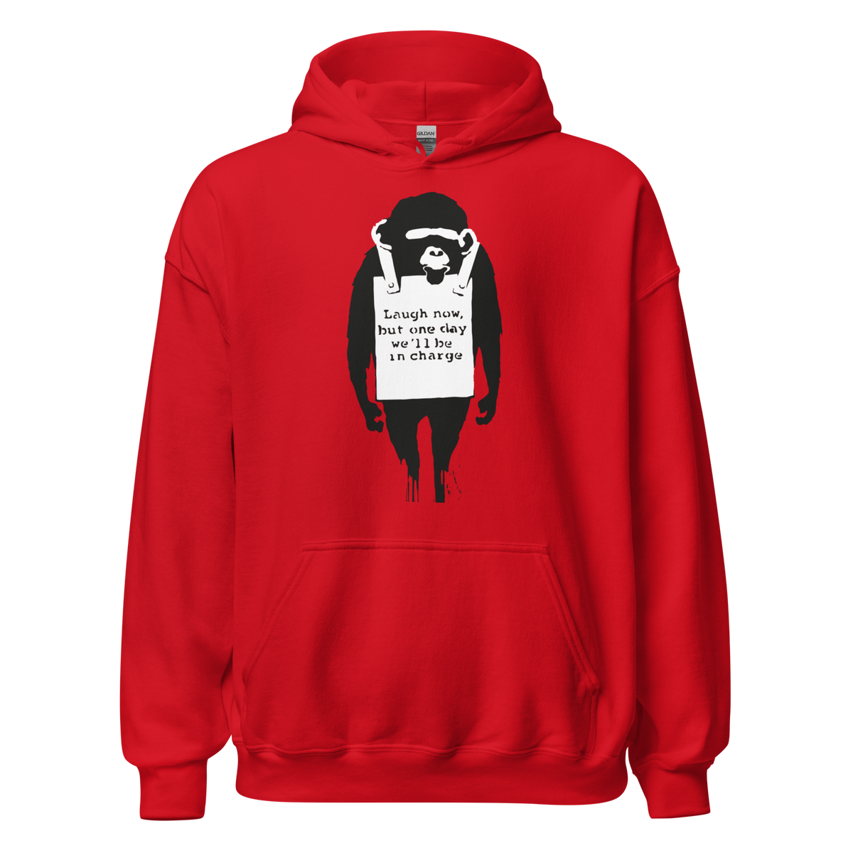 Laugh Now Monkey Hoodie - Red