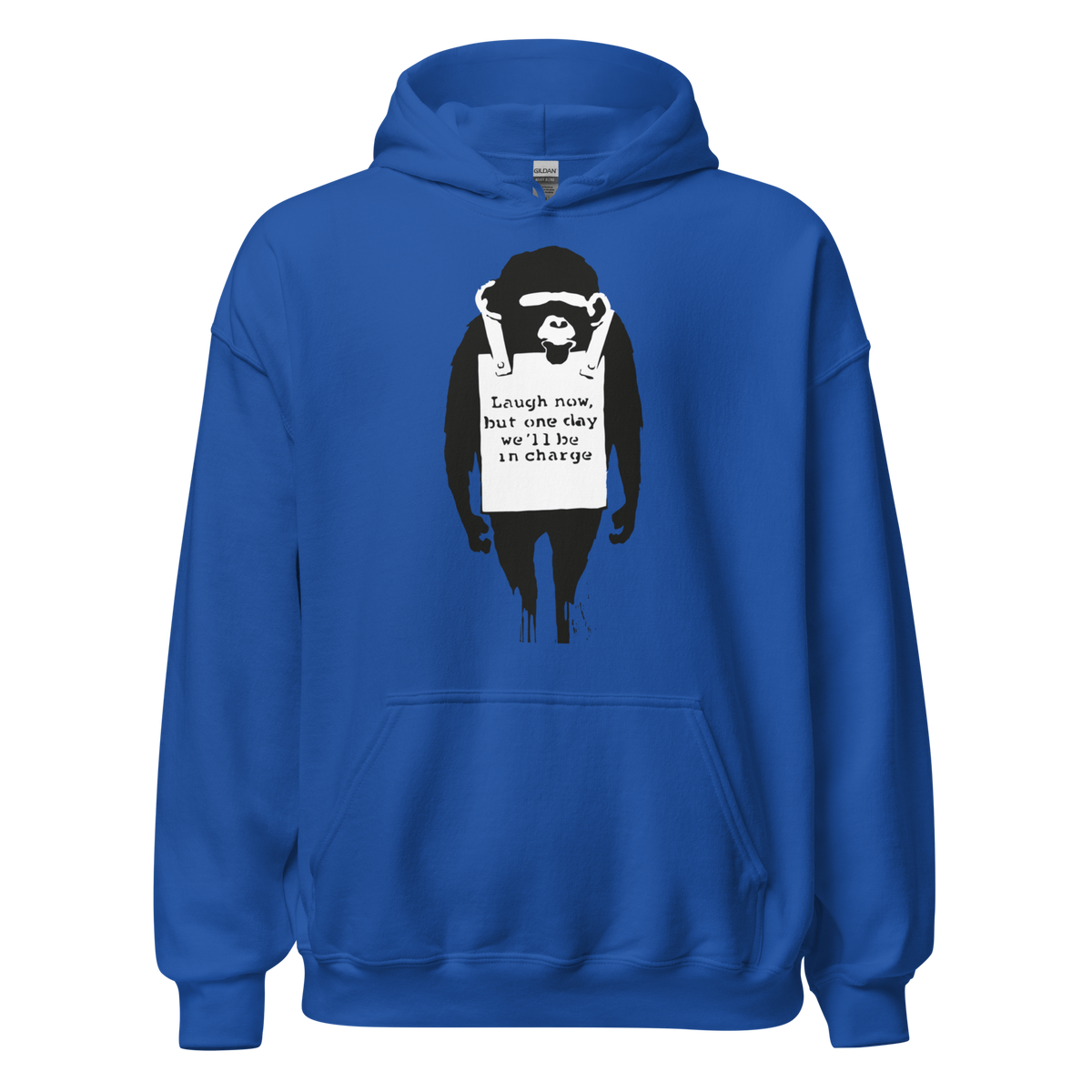 Laugh Now Monkey Hoodie - Royal Blue