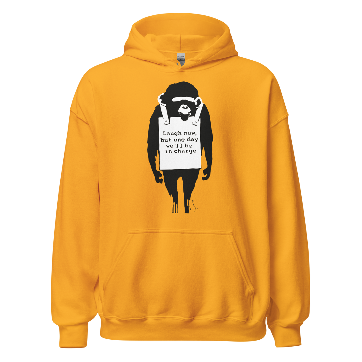Laugh Now Monkey Hoodie - Yellow