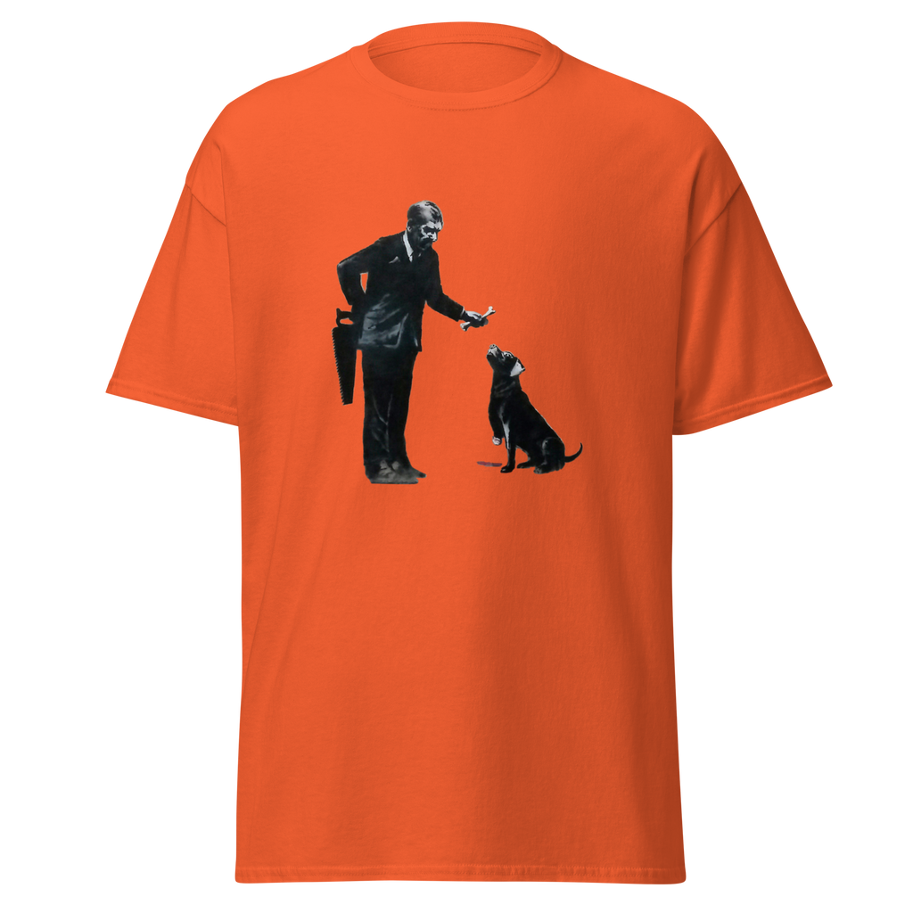 Man and dog T Shirt - Orange