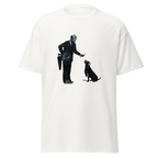 Man and dog T Shirt - White