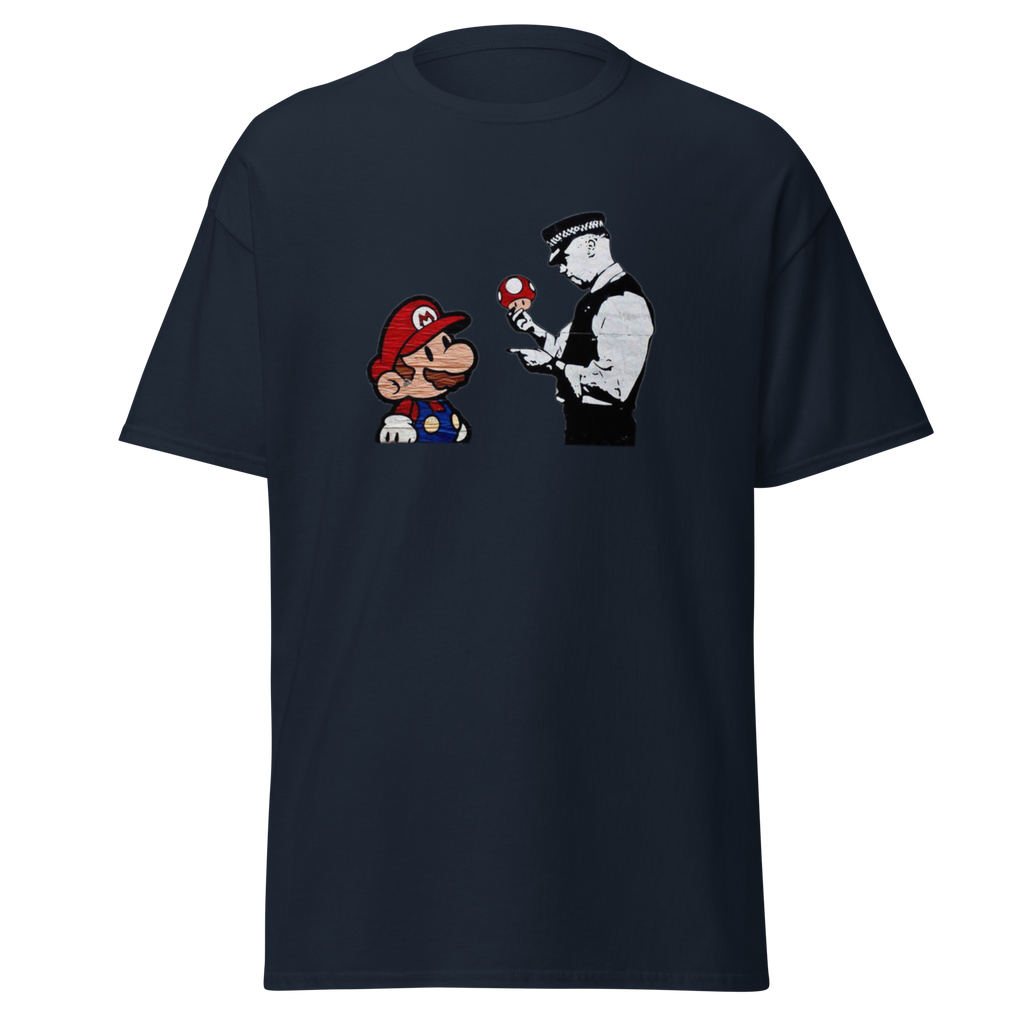 Mario and Police man T Shirt - Navy Blue