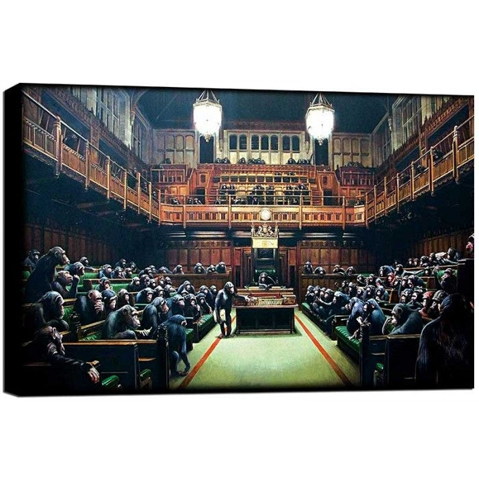Banksy Canvas Print - Monkey Parliament
