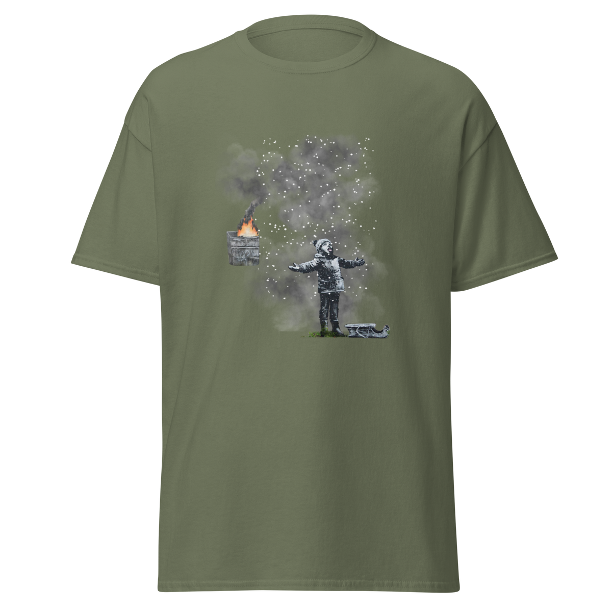 Port Talbot Seasons Greetings T Shirt - Military Green