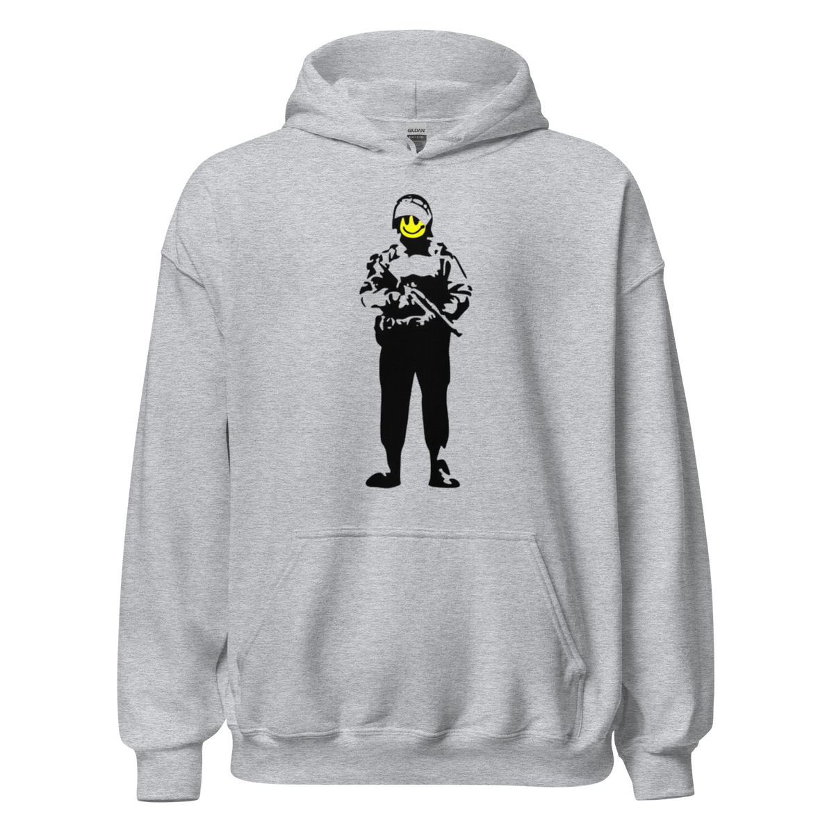 Smiley Soldier Hoodie - Sport Grey