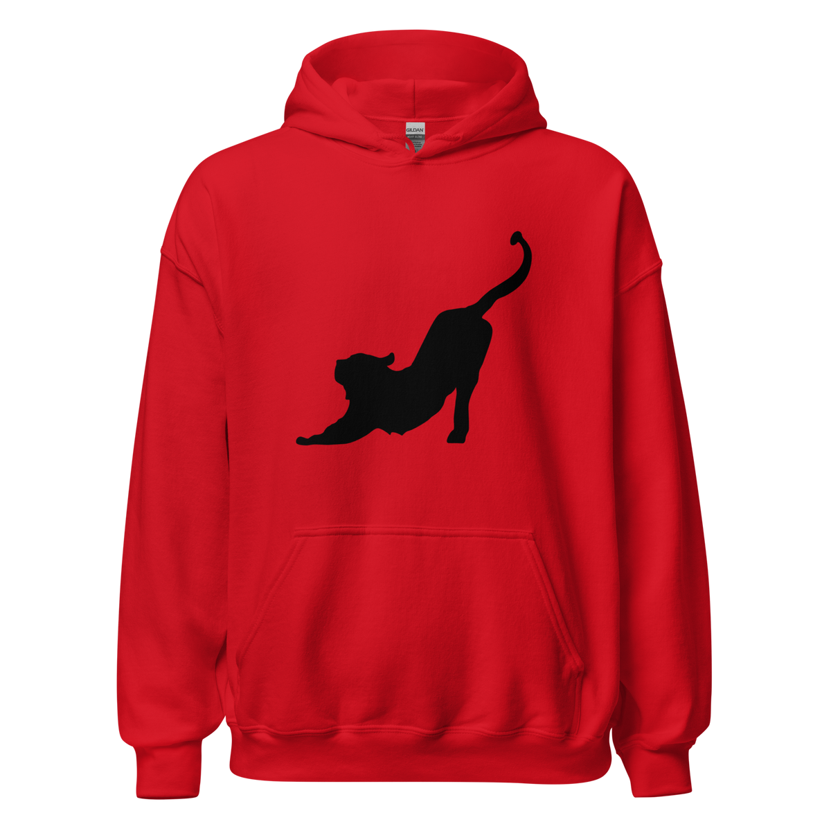Stretching Cat Hoodie - Red