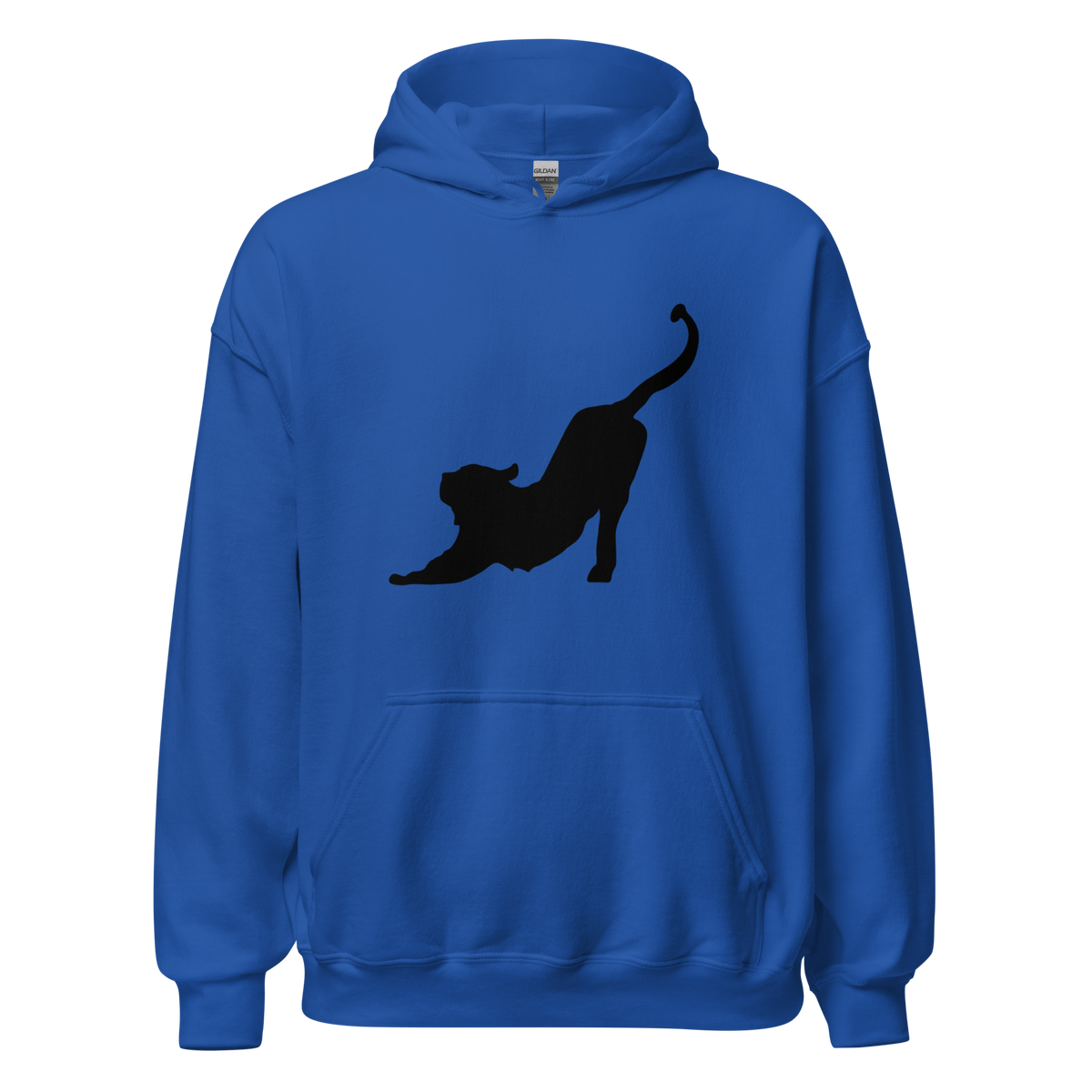 Stretching Cat Hoodie - Royal Blue