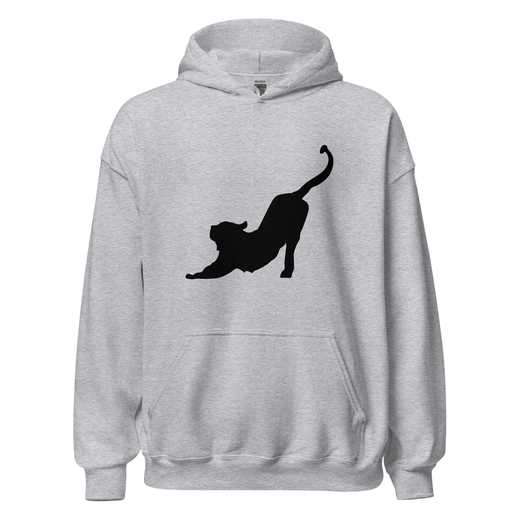 Stretching Cat Hoodie - Sport Grey