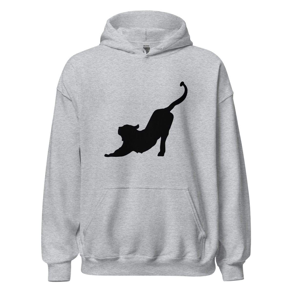 Stretching Cat Hoodie - Sport Grey