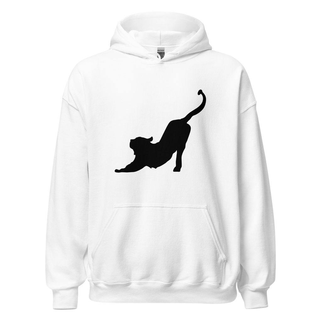 Stretching Cat Hoodie - White