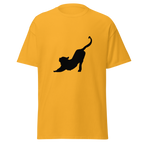 Stretching Cat T Shirt - Gold