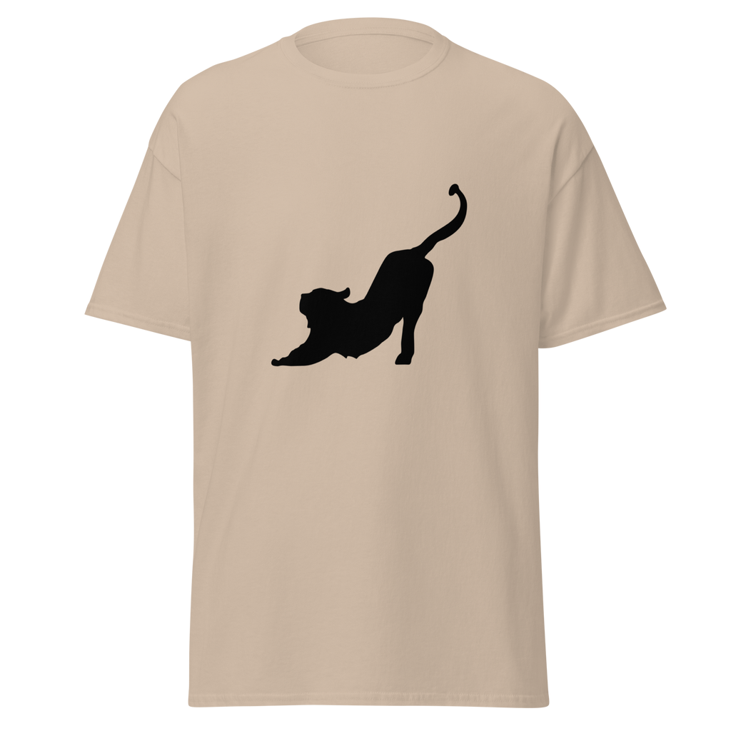 Stretching Cat T Shirt - Sand