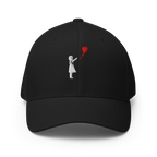 Embroidered White Balloon girl Baseball Cap — Black