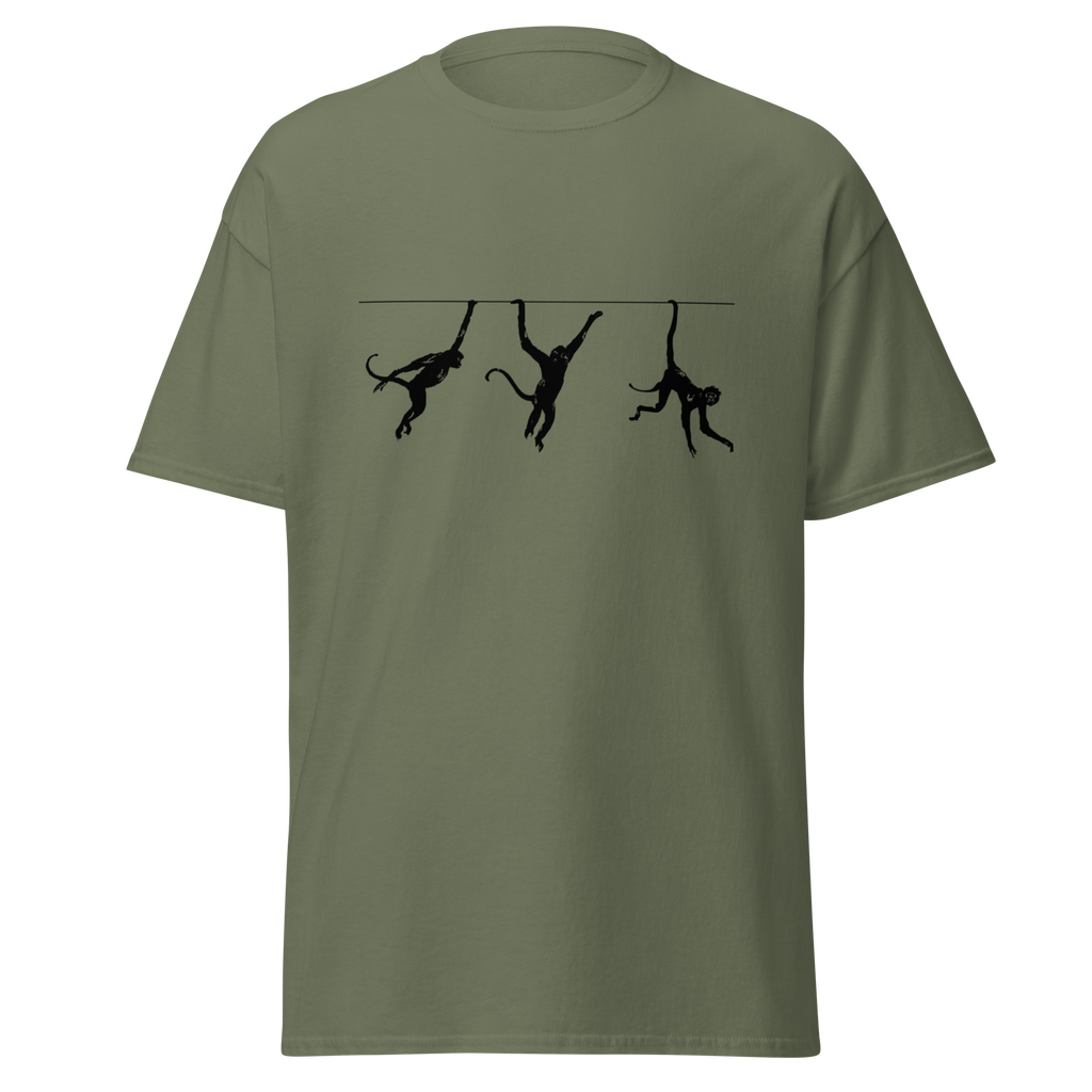 Swinging Monkeys T Shirt - Military Green