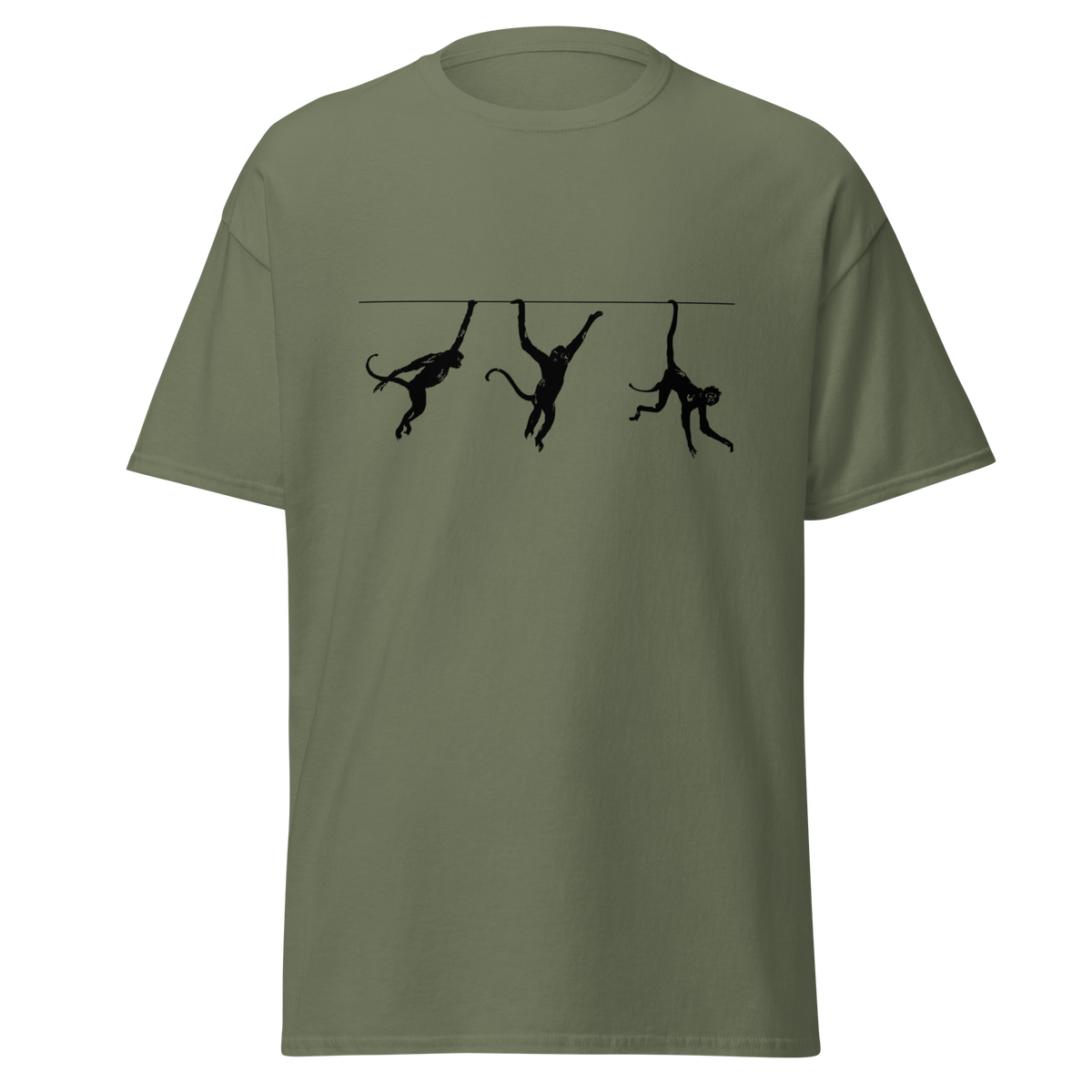 Swinging Monkeys T Shirt - Military Green