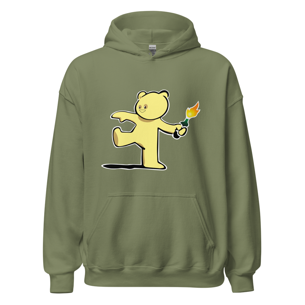 Teddy Bear Bomber Hoodie - Military Green
