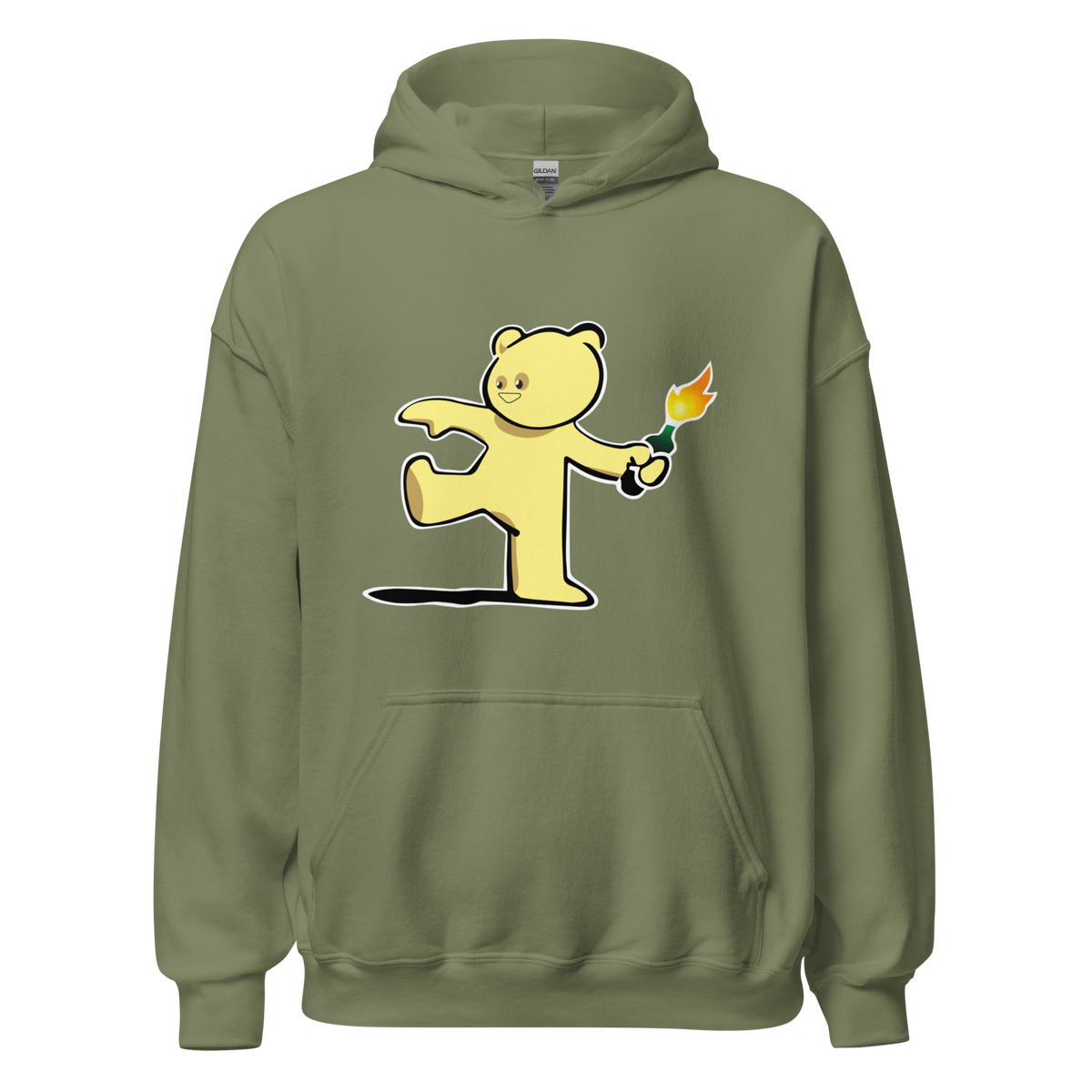 Teddy Bear Bomber Hoodie - Military Green