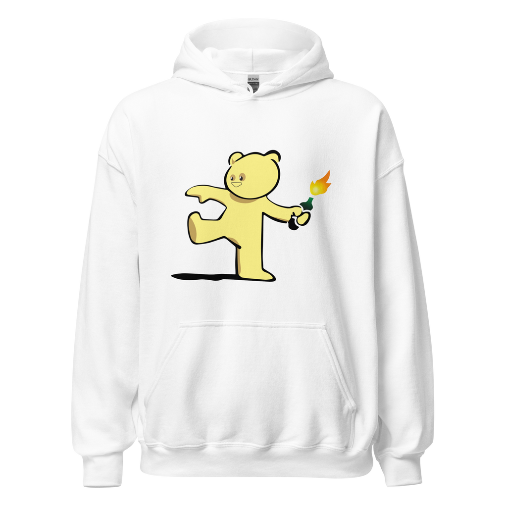 Teddy Bear Bomber Hoodie - White