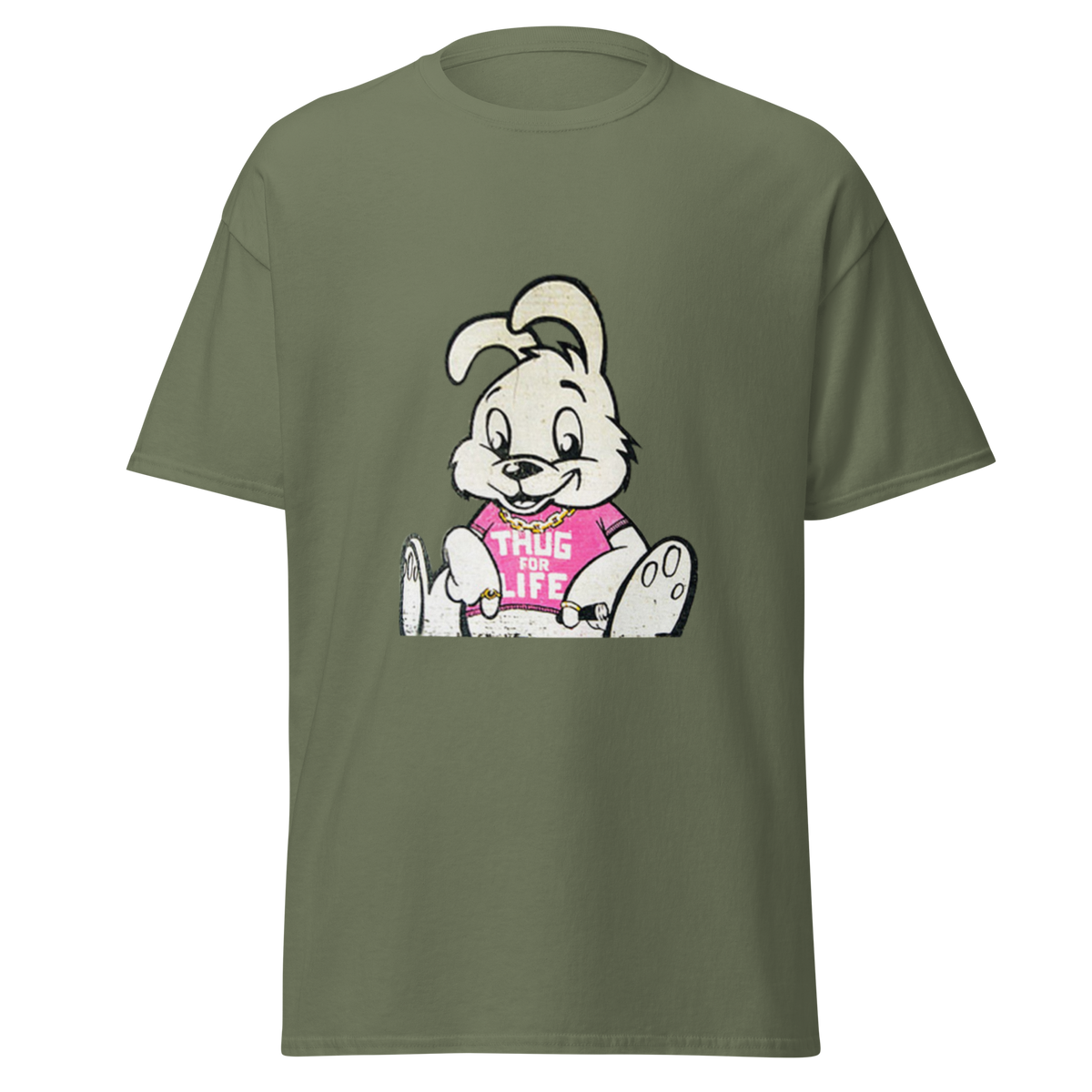 Thug for Life T Shirt - Military Green