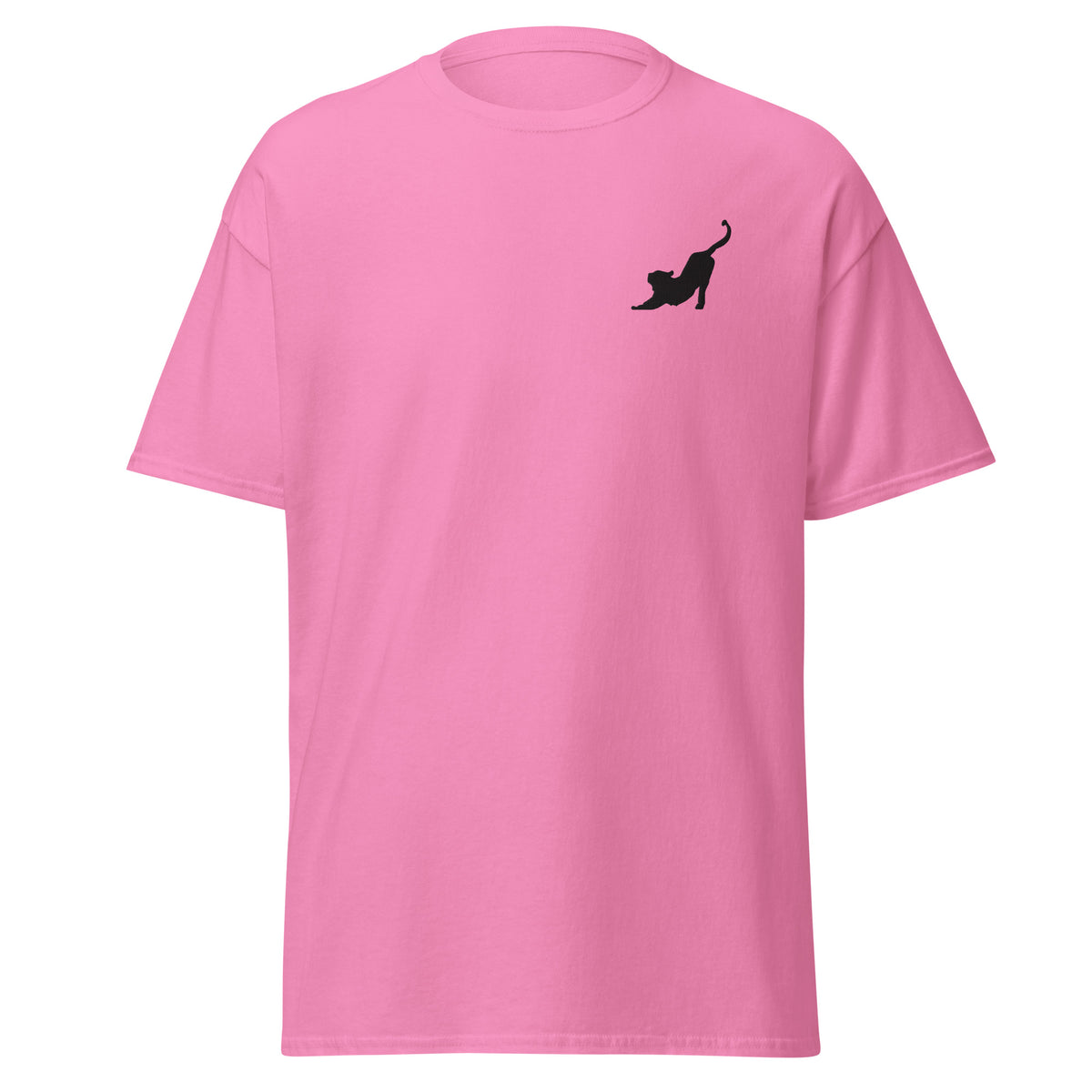 Embroidered Stretching Cat T shirt