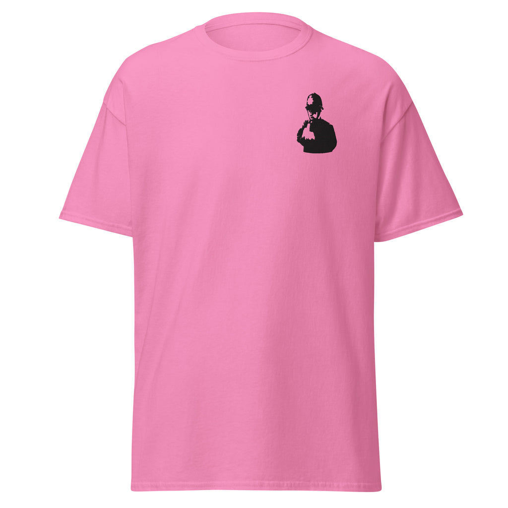 Embroidered Banksy rude copper T shirt