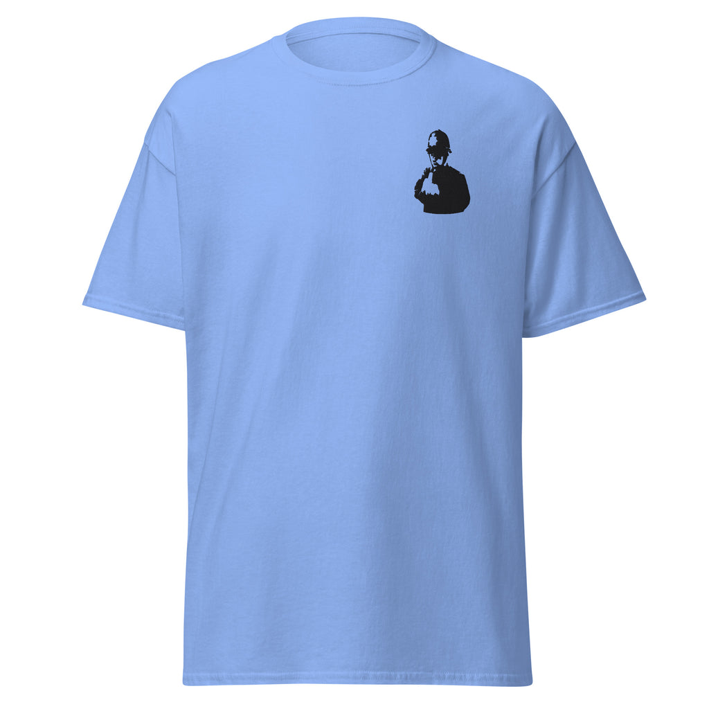 Embroidered Banksy rude copper T shirt