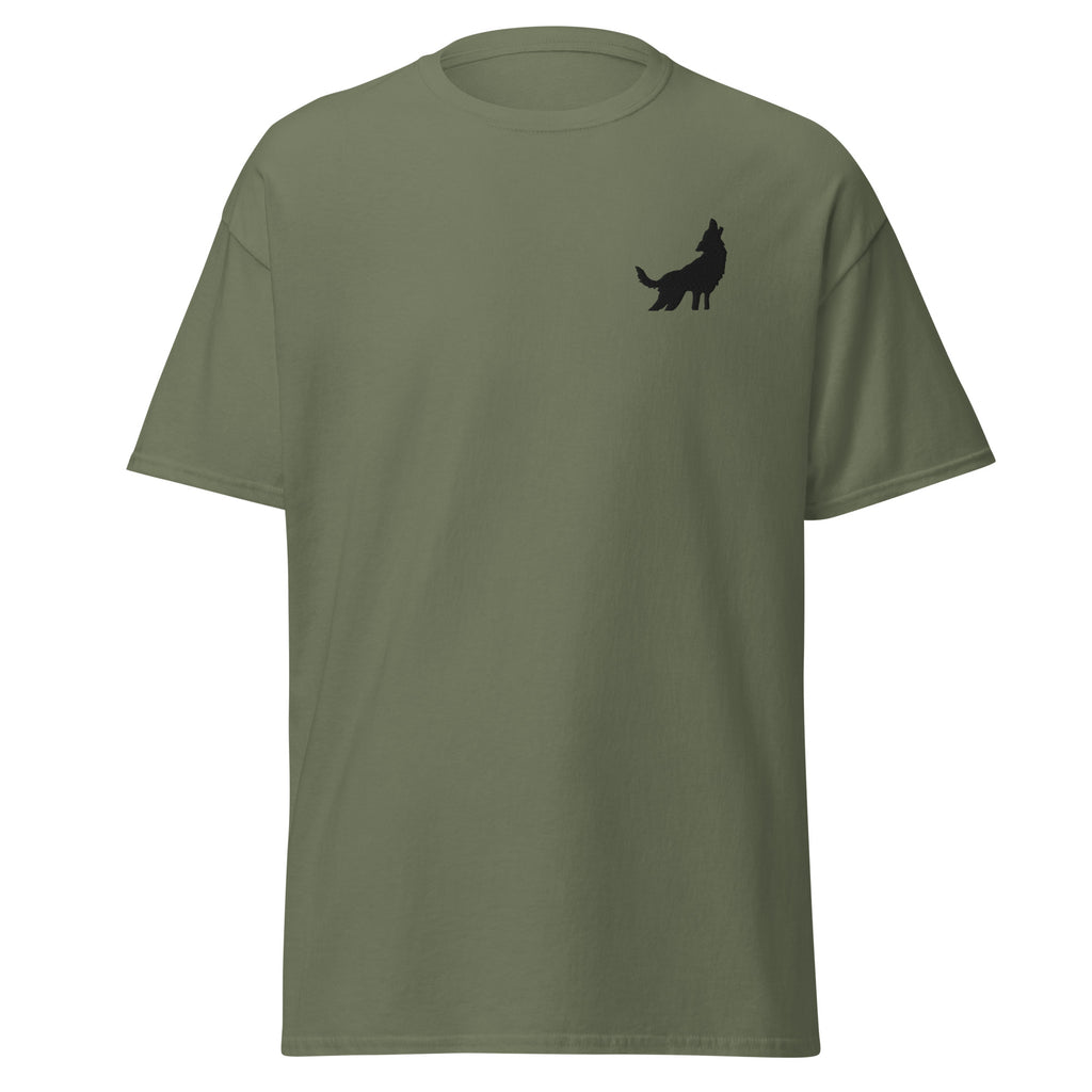 Embroidered Howling Wolf T shirt