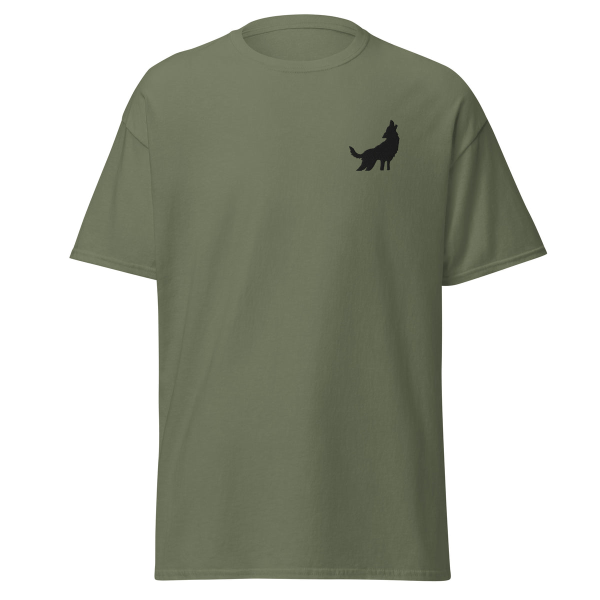 Embroidered Howling Wolf T shirt