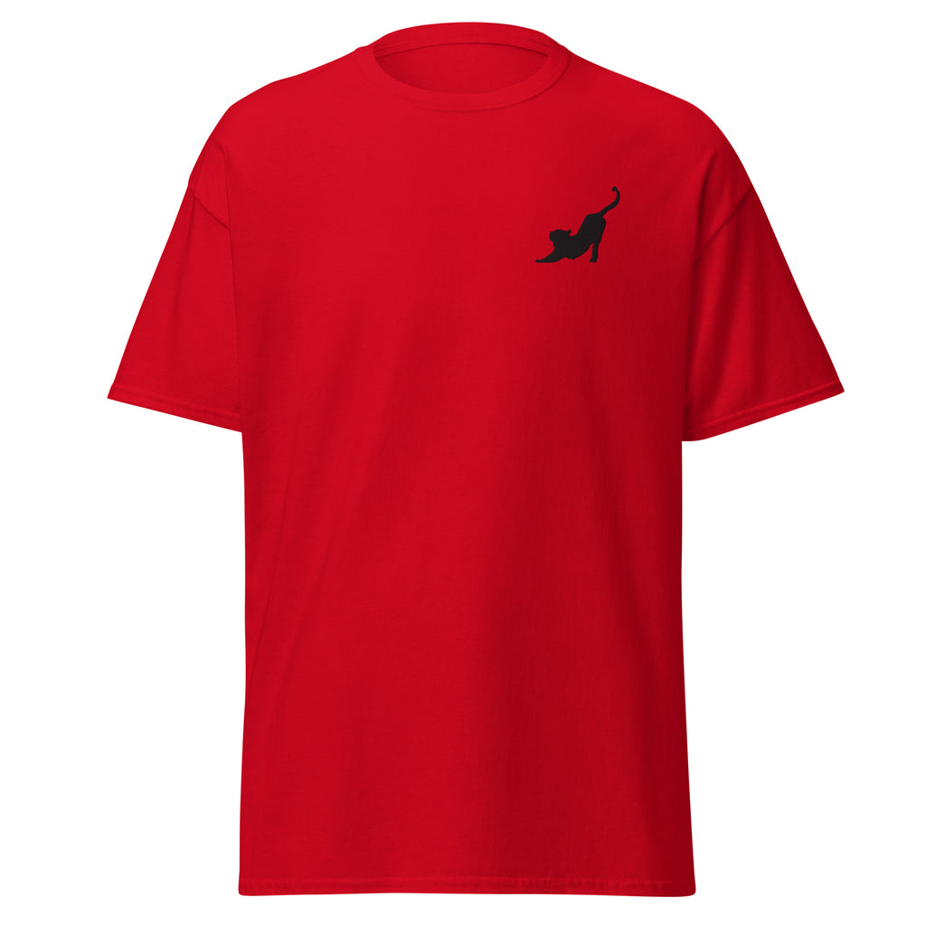 Embroidered Stretching Cat T shirt