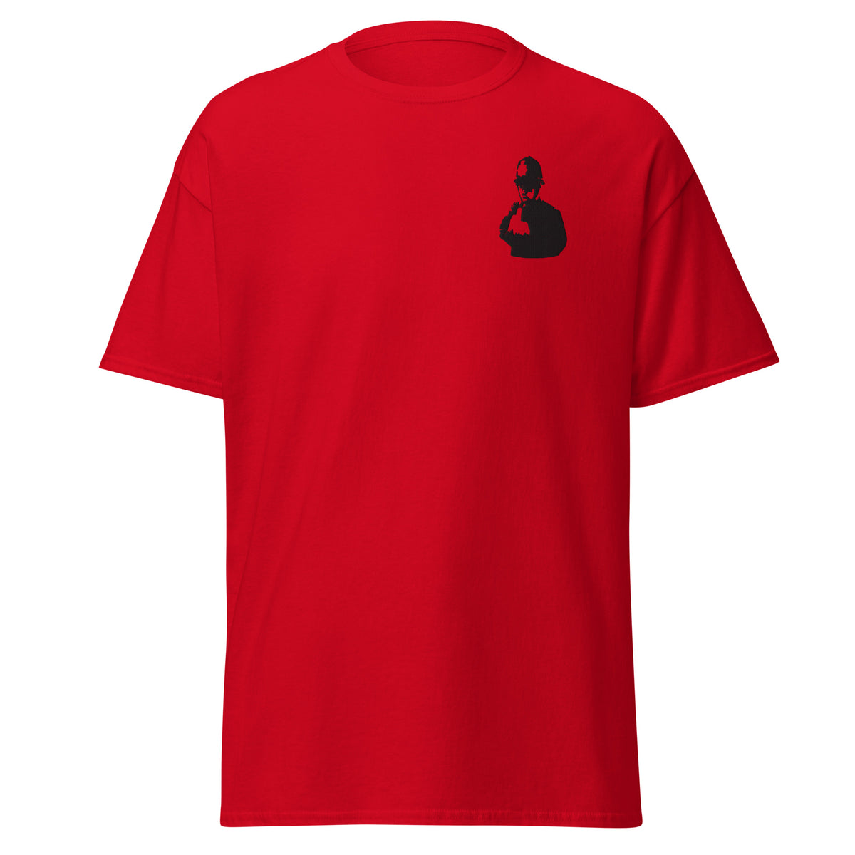 Embroidered Banksy rude copper T shirt
