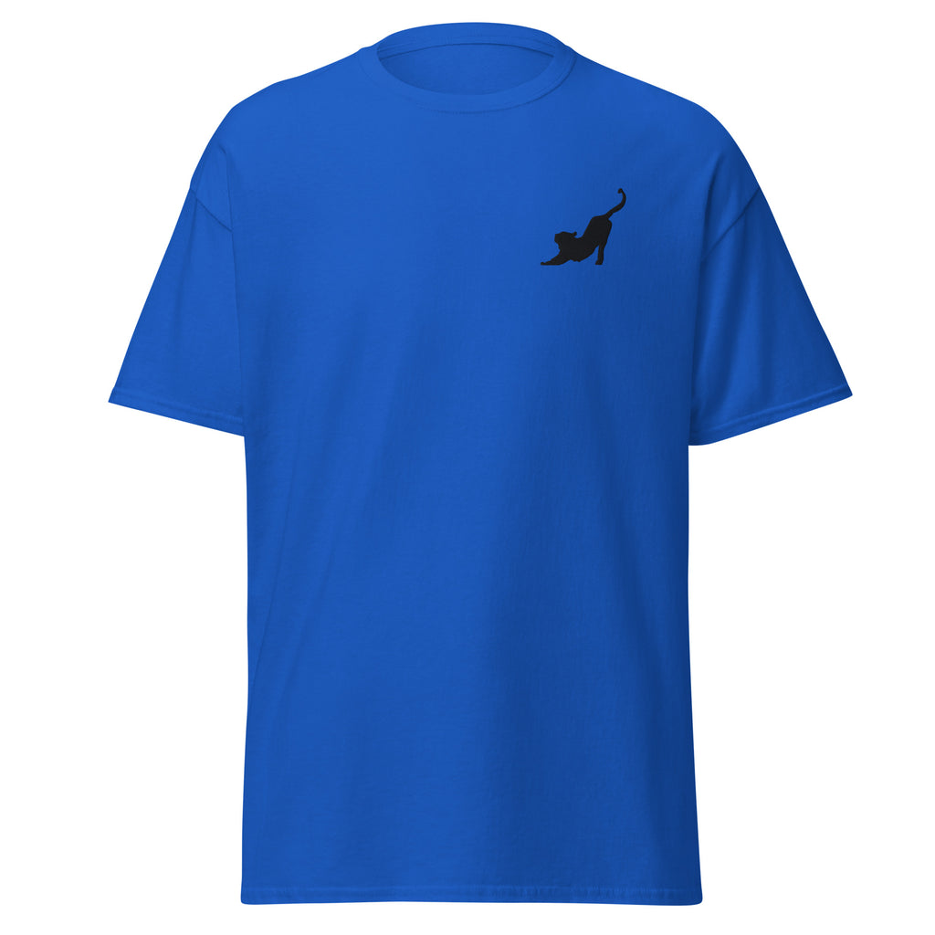 Embroidered Stretching Cat T shirt