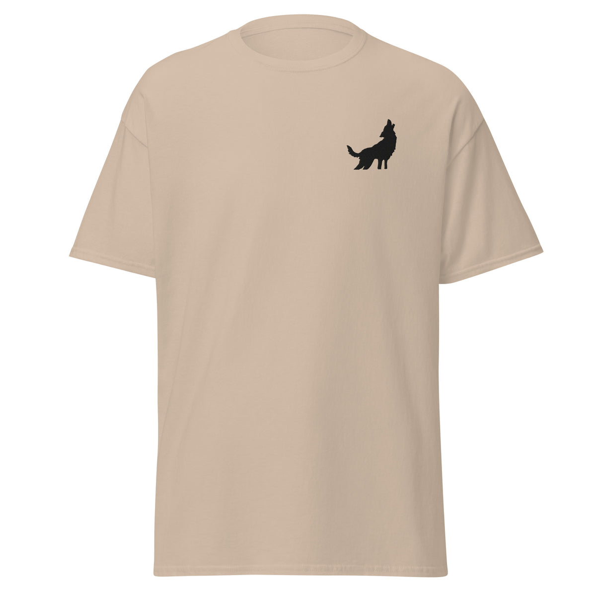 Embroidered Howling Wolf T shirt