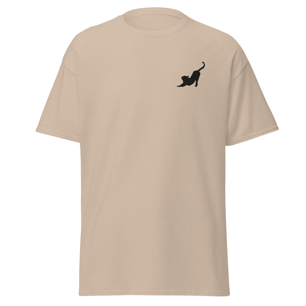 Embroidered Stretching Cat T shirt