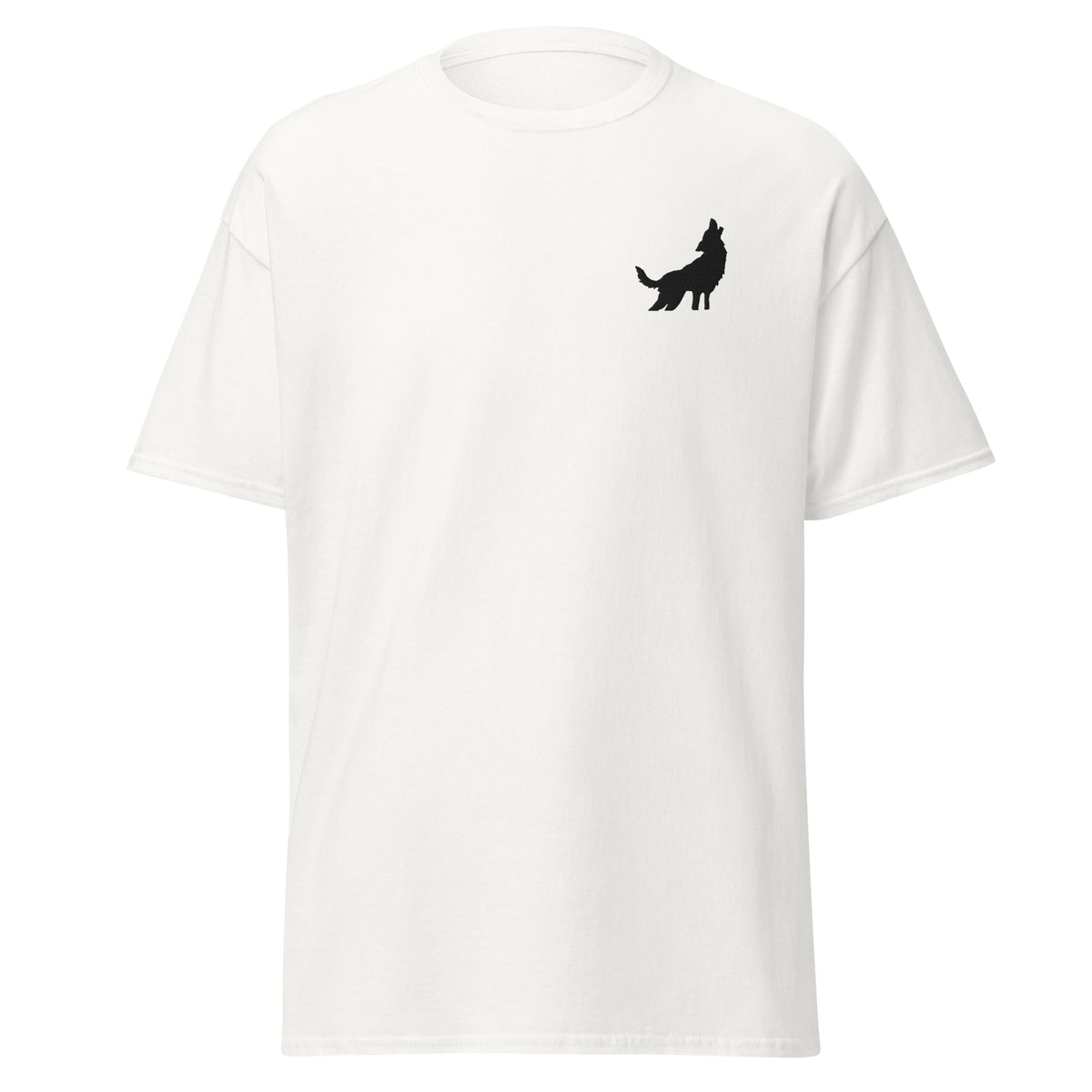 Embroidered Howling Wolf T shirt