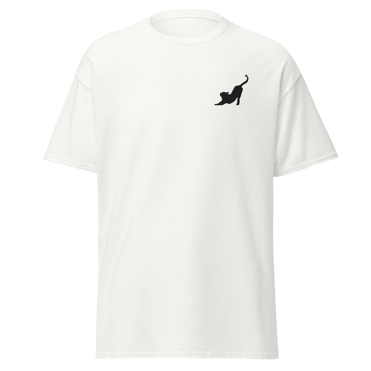 Embroidered Stretching Cat T shirt