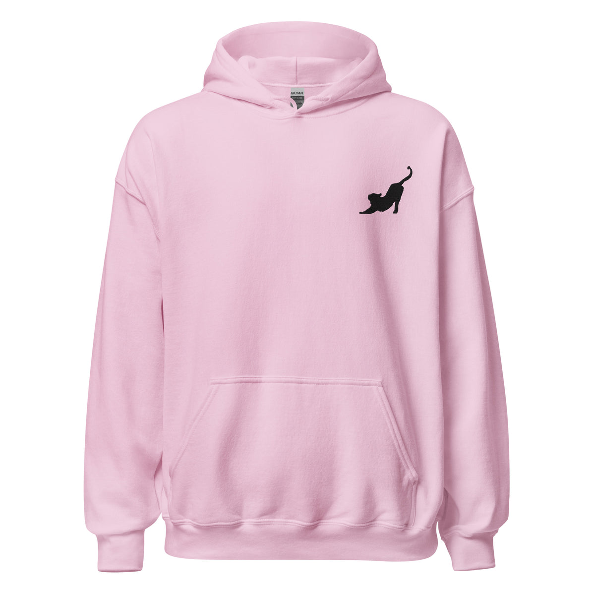 Embroidered  Stretching Cat Hoodie