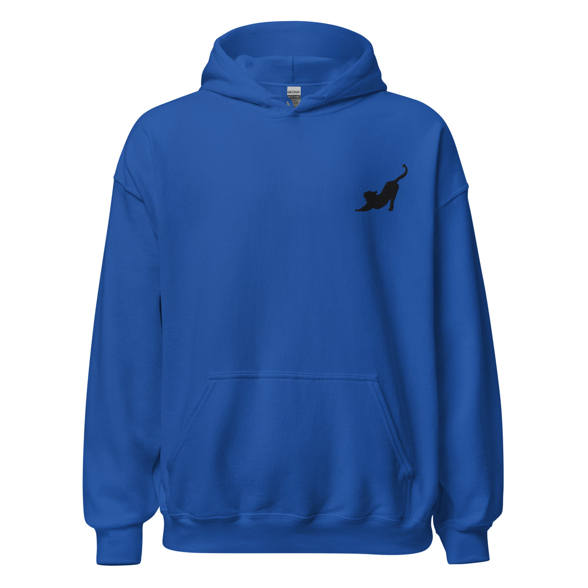 Embroidered  Stretching Cat Hoodie