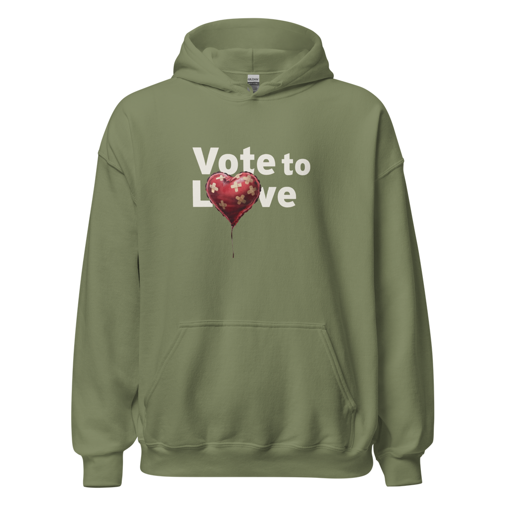 Vote to Love Hoodie - Military Green