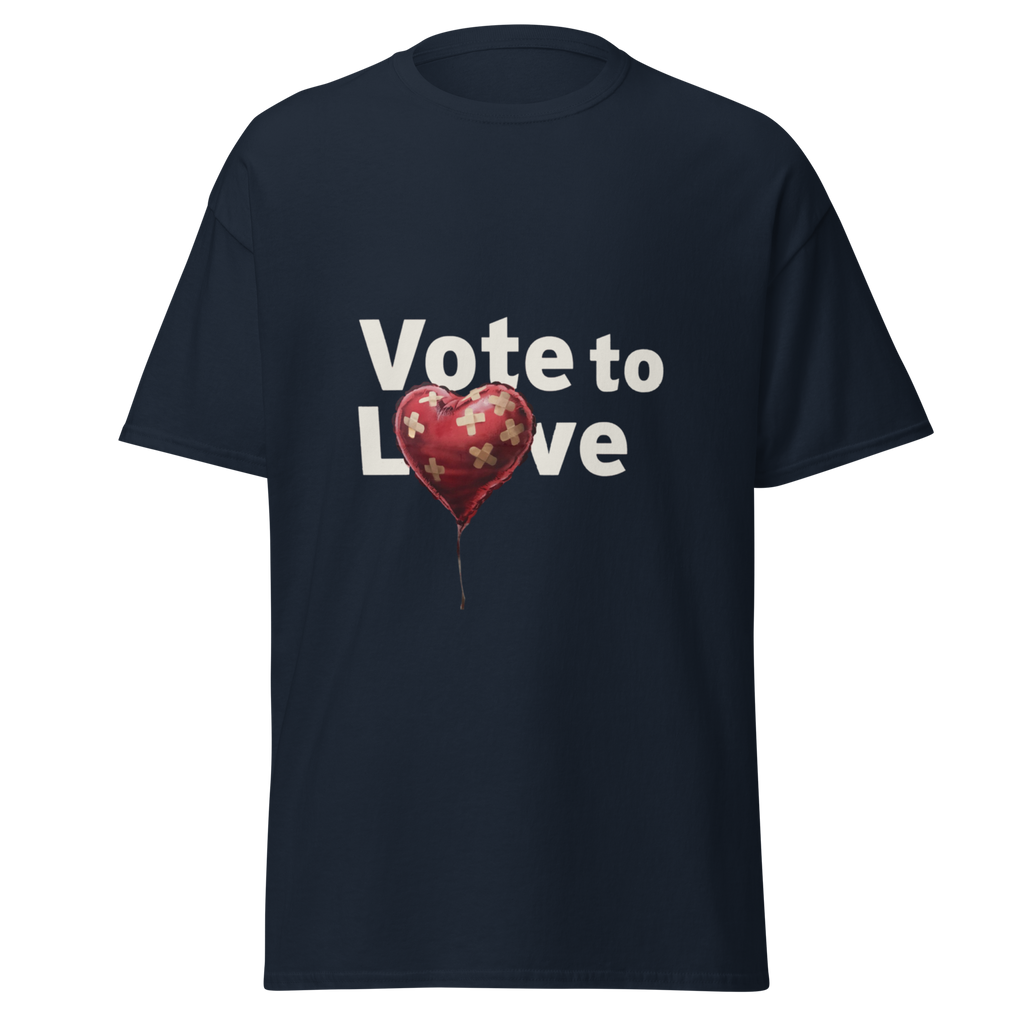 Vote to Love T Shirt - Navy Blue