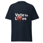 Vote to Love T Shirt - Navy Blue