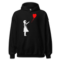 White Balloon Girl Hoodie - Black
