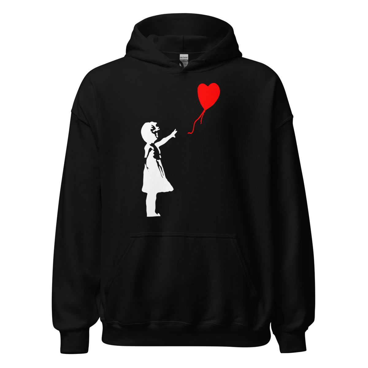 White Balloon Girl Hoodie - Black