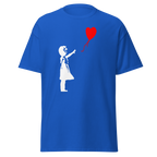 White Balloon Girl T Shirt - Royal Blue