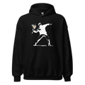 White flower thrower Hoodie - Black