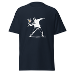 White Flower Thrower T Shirt - Navy Blue