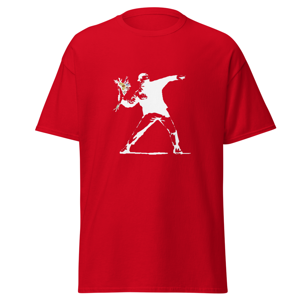 White Flower Thrower T Shirt - Red