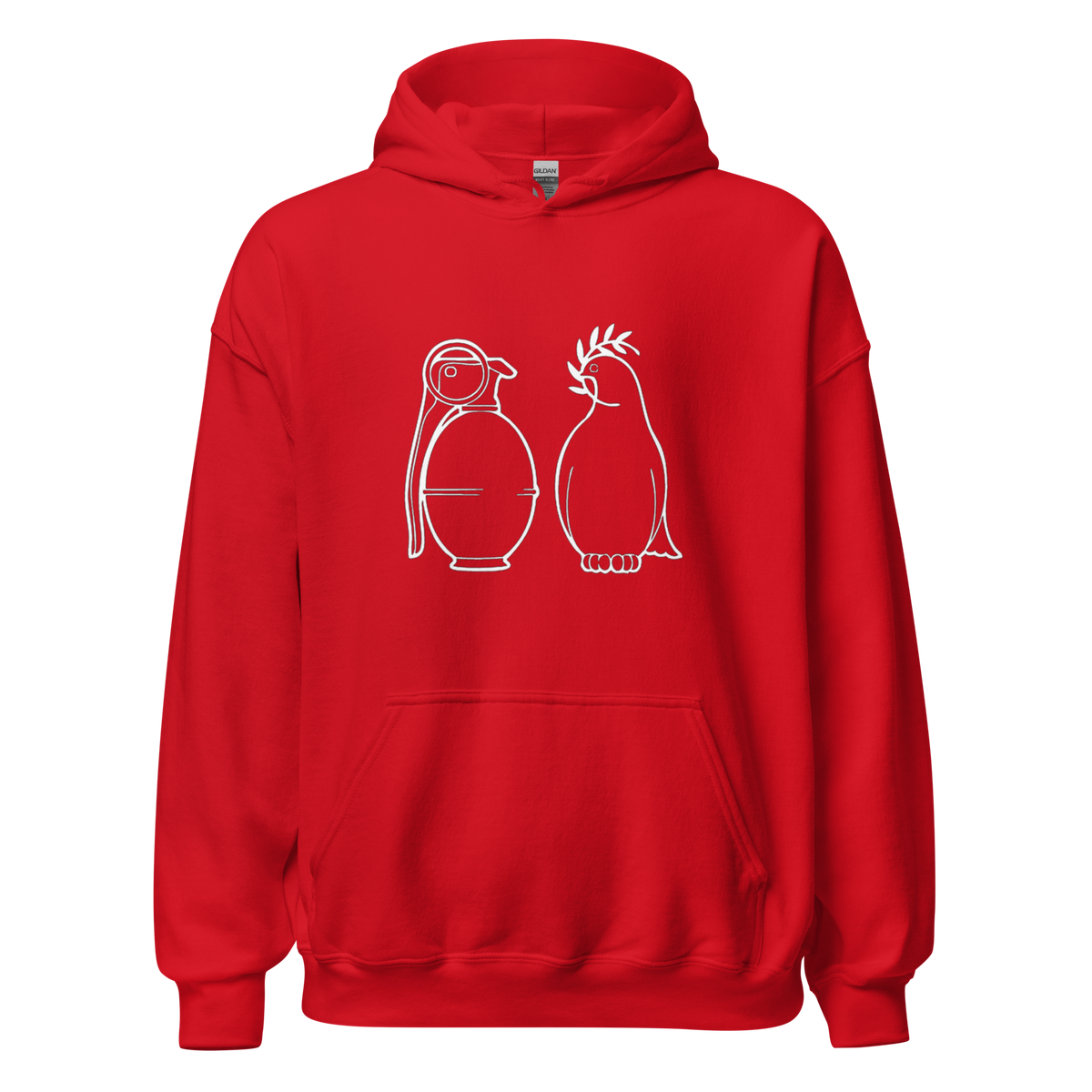 White War and Peace Hoodie - Red