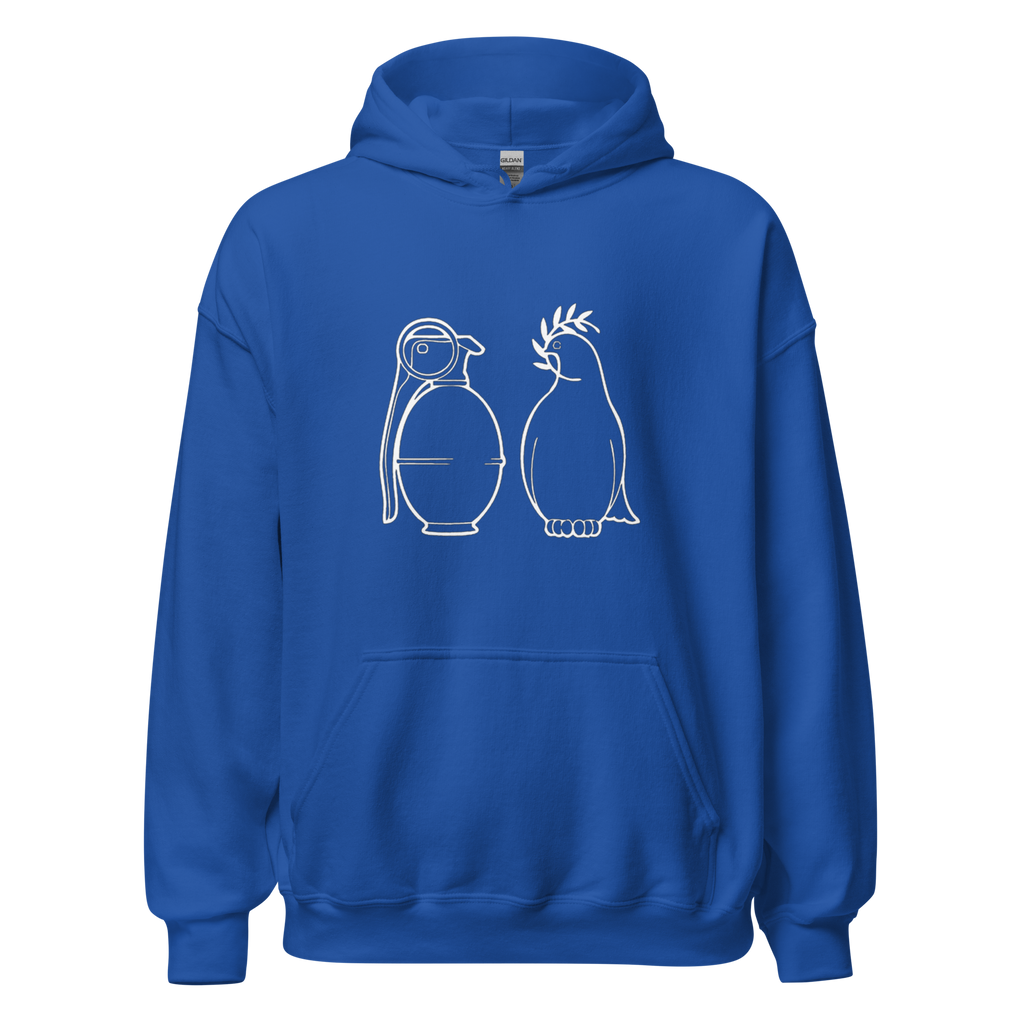 White War and Peace Hoodie - Royal Blue