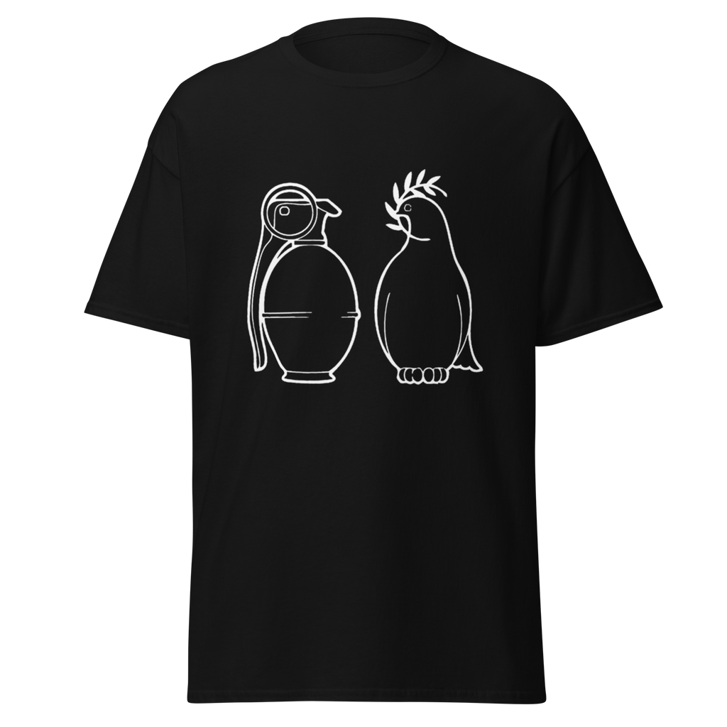 White War and Peace T Shirt - Black
